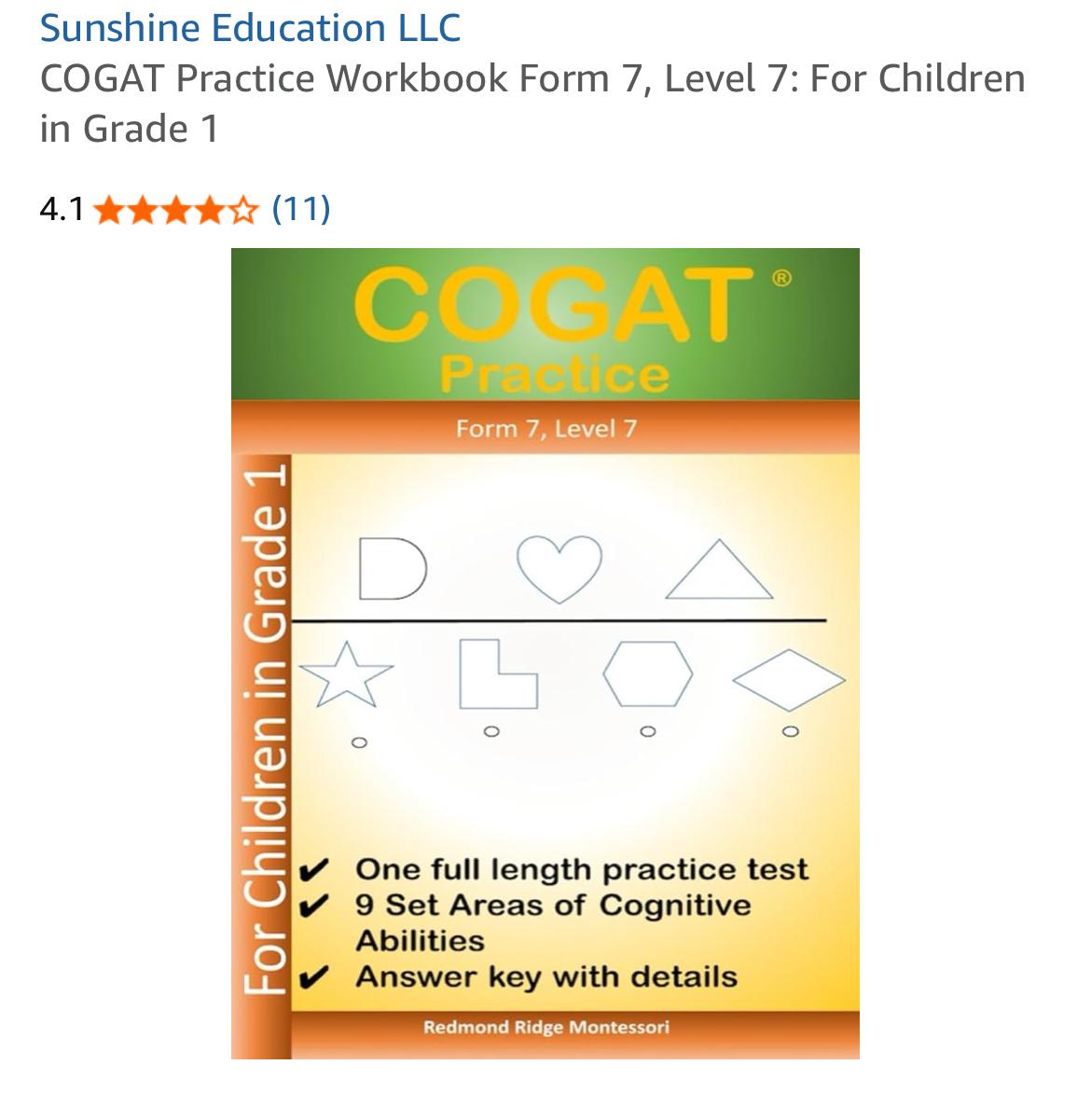 CogAT® Workbook